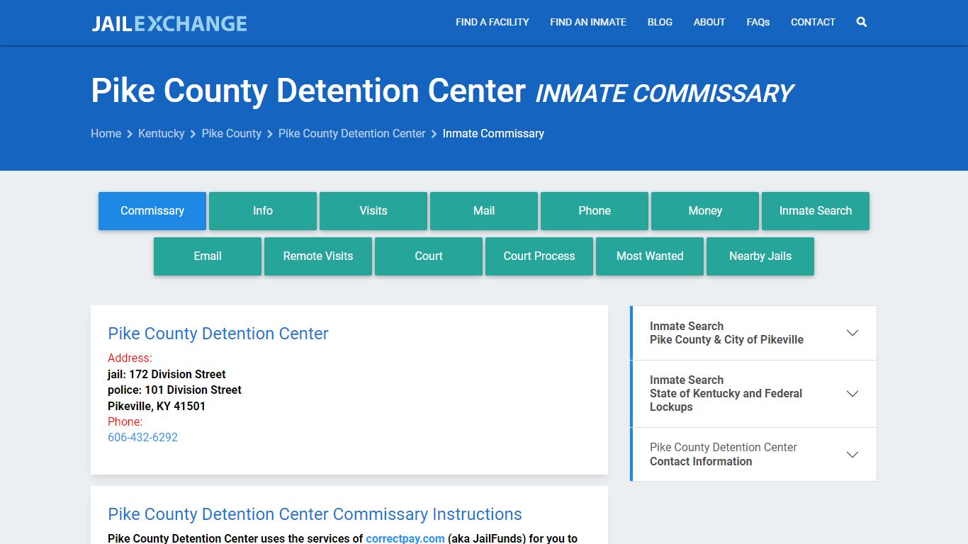 Pike County Detention Center Inmate Commissary - Jail Exchange
